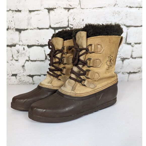 VINTAGE SOREL Women's Kaufman Lined Water Repellant Snow Duck Boots Size 9 - Picture 2 of 9